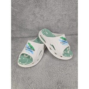 Unisex Slide Sandals Size 36-37 White & Mint Green “Nice Fashion” Casual Summer
